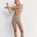 Fold Over Mini Short - Taupe