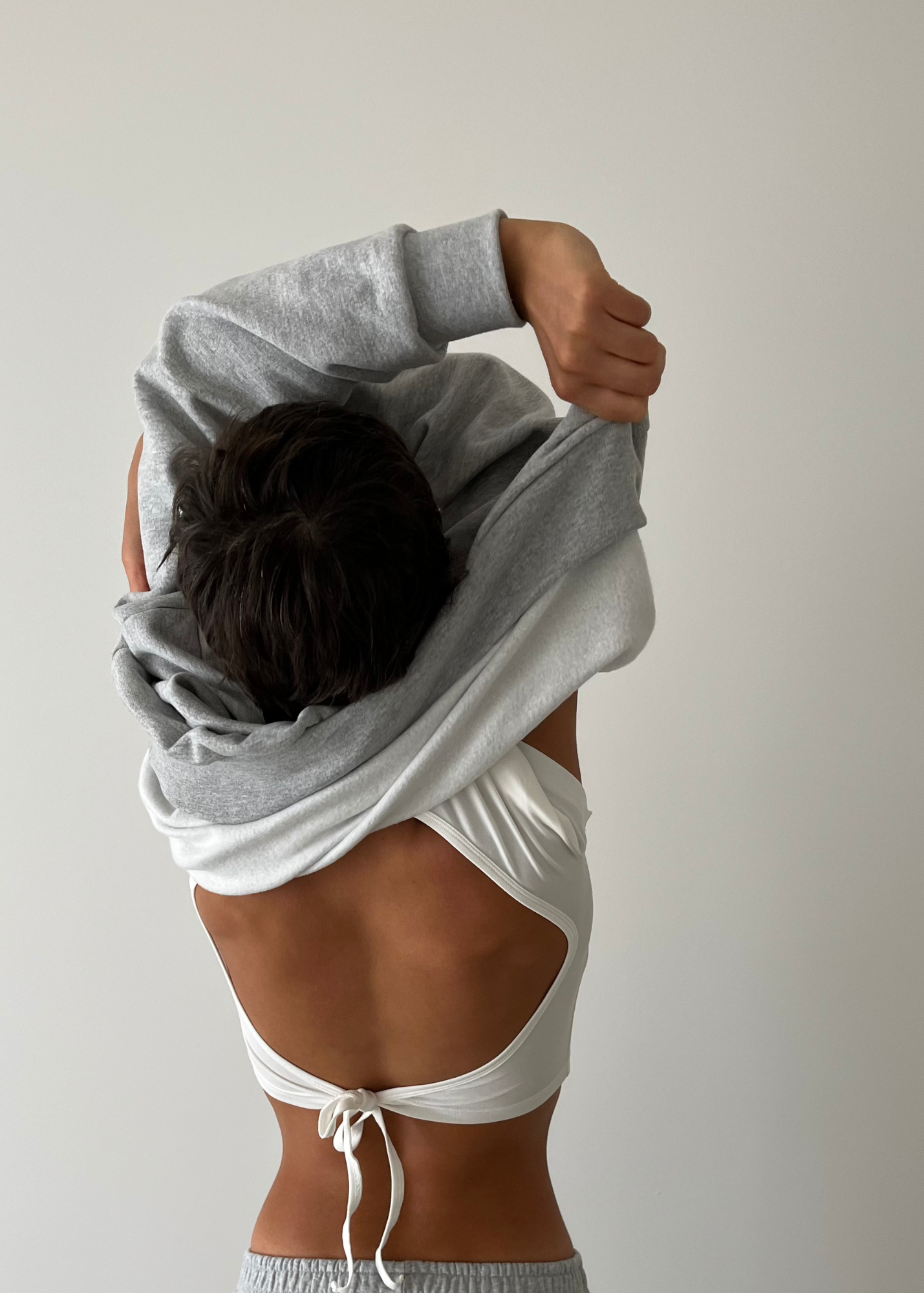 Open Back Tie T-shirt - White