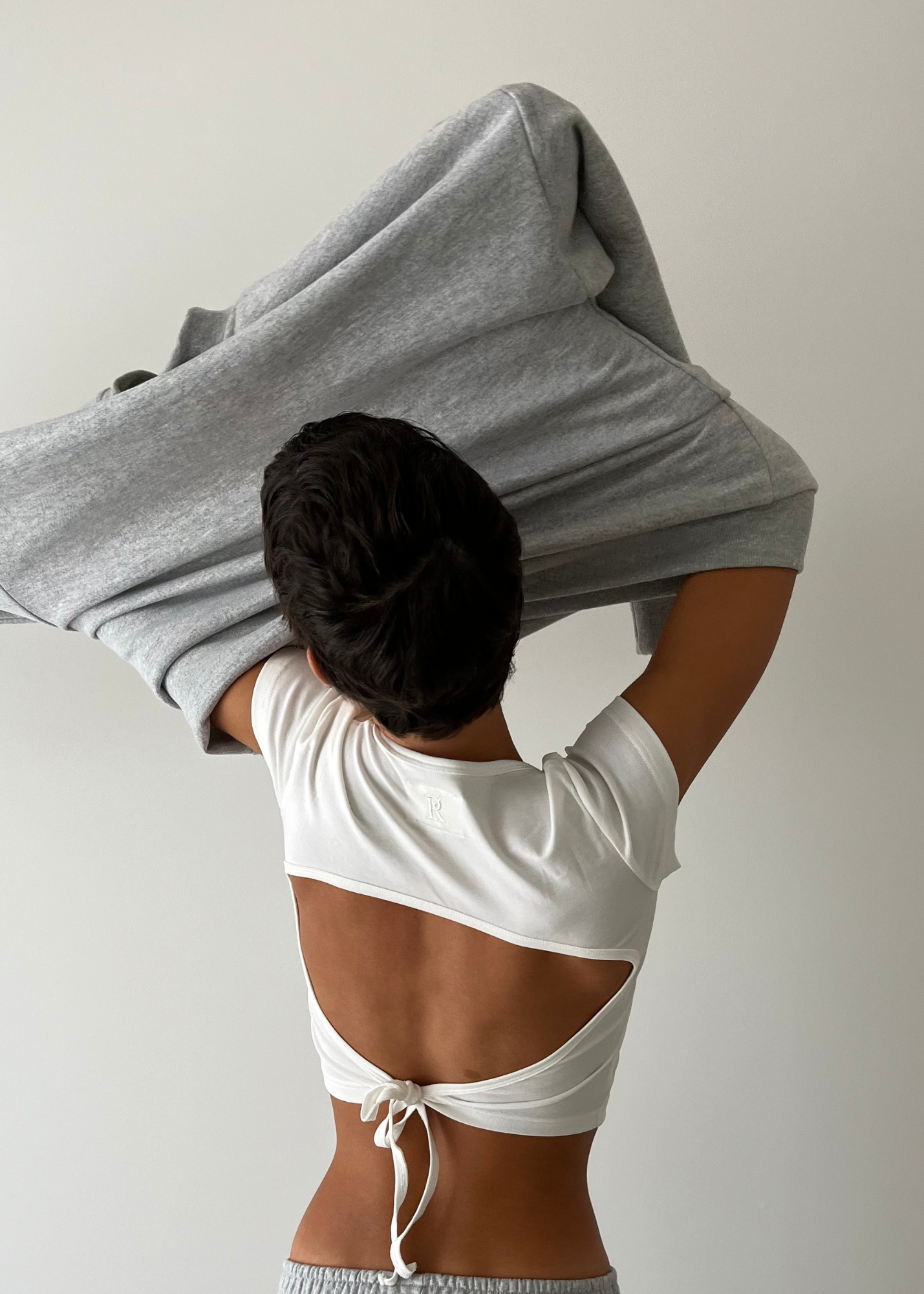 Open Back Tie T-shirt - White