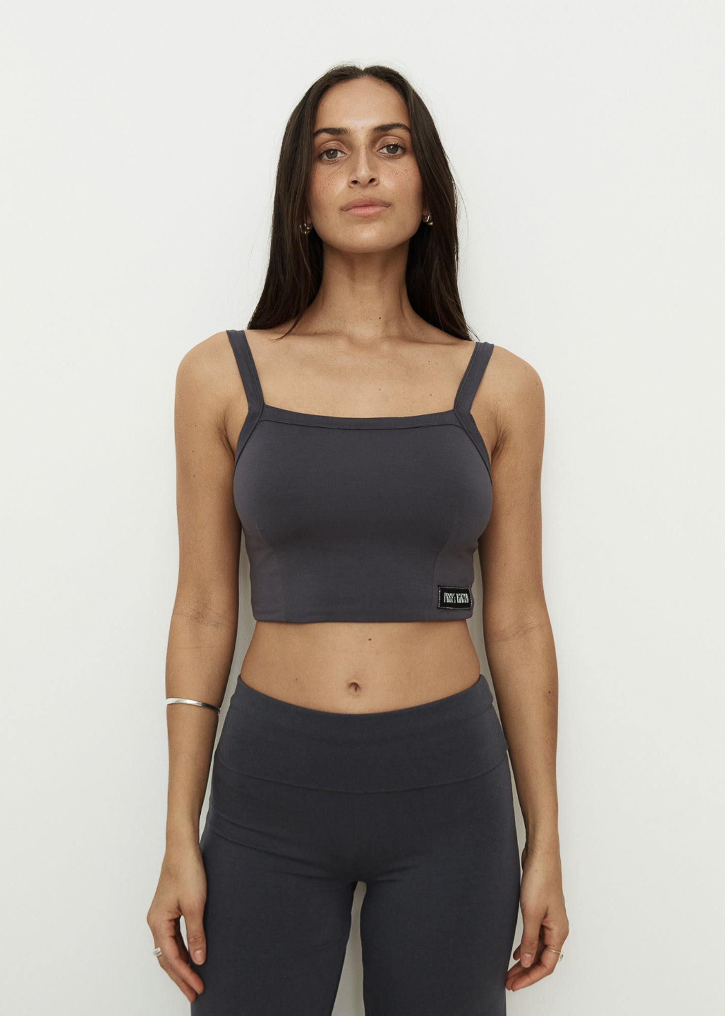 Joy Crop - Slate - Viscose Spandex