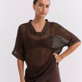 Net Jersey - Dark Brown