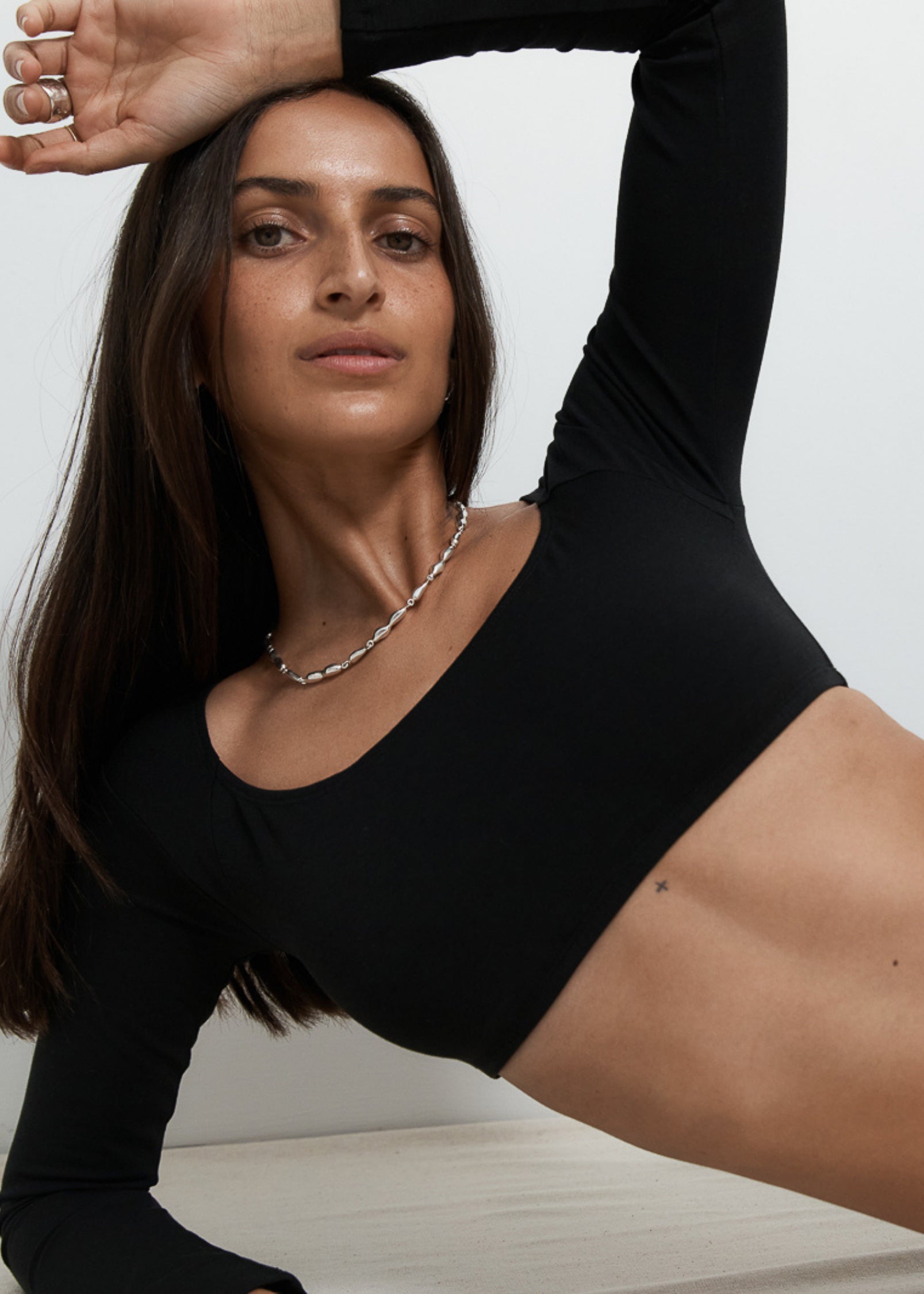 Long Sleeve Crop - Black - Organic Cotton/Bamboo