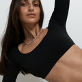 Long Sleeve Crop - Black