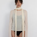 Light Weight Knit and Scarf - Cream