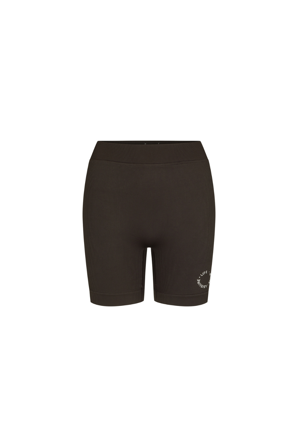 Fine Ribbed Biker Short - Dark Brown