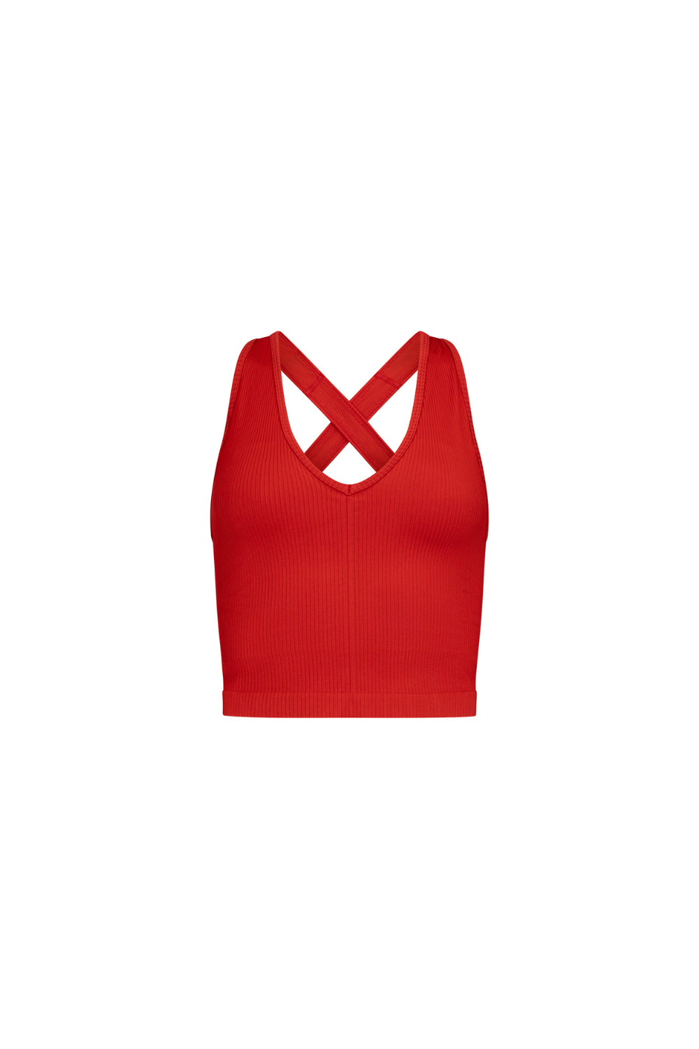 V-Neck Cropped Tank - Melon