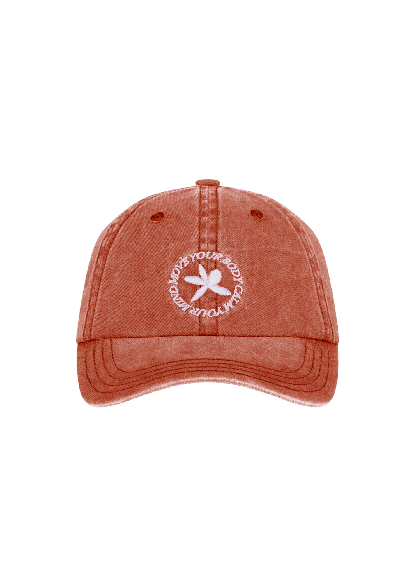 Move Your Body Dad Cap - Stone Wash Red