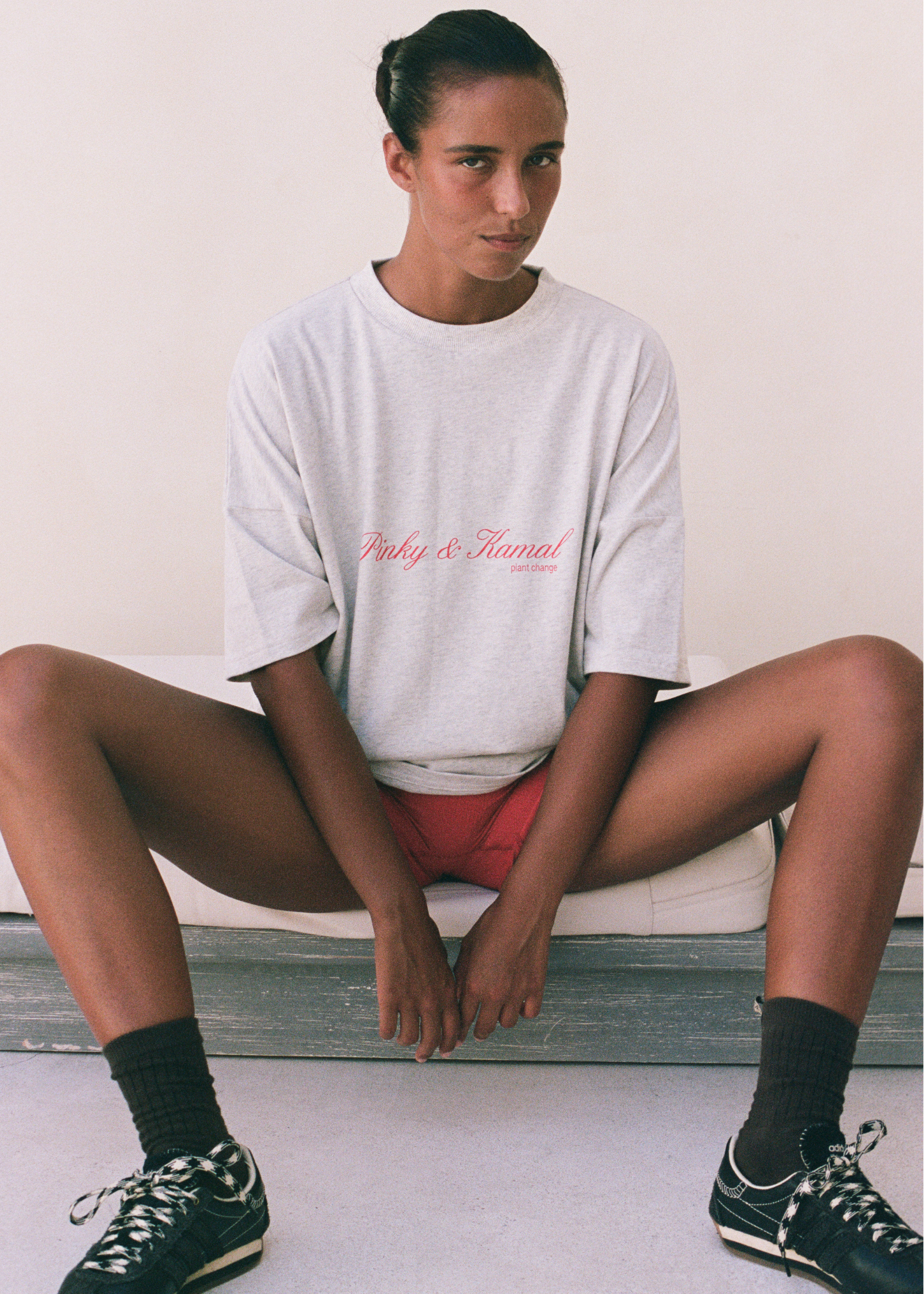 Plant Change Tee - Grey Marle/Red