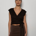 Wrap Vest - Dark Brown