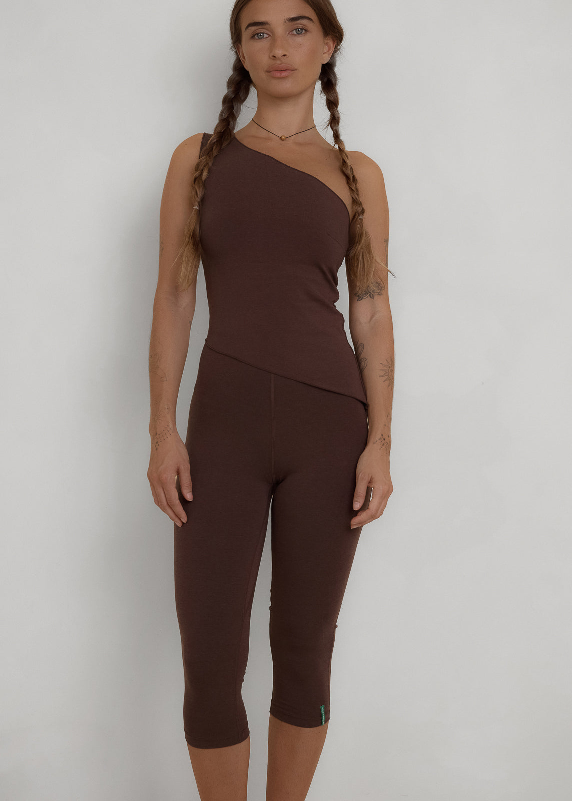 Capri Legging - Dark Brown - Organic Cotton/Bamboo