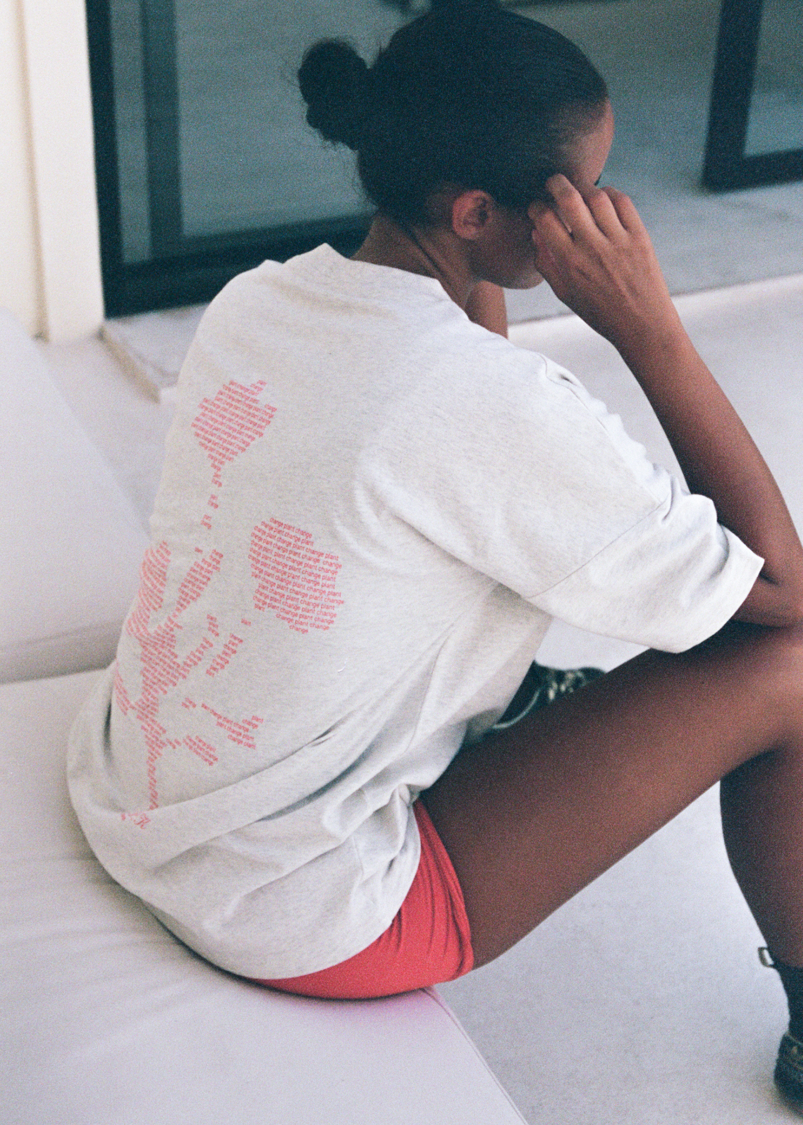 Plant Change Tee - Grey Marle/Red