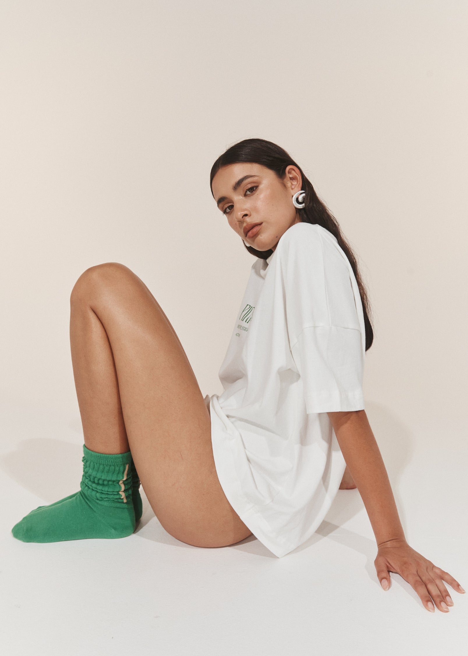 T-Shirts - Pinky & Kamal Logo T-Shirt - Green Text
