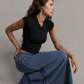 90s V Neck T Shirt - Black