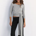 Belted Wrap Around Top - Pebble Grey