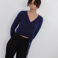 Mohair Wrap Cardigan - Deep Cobalt