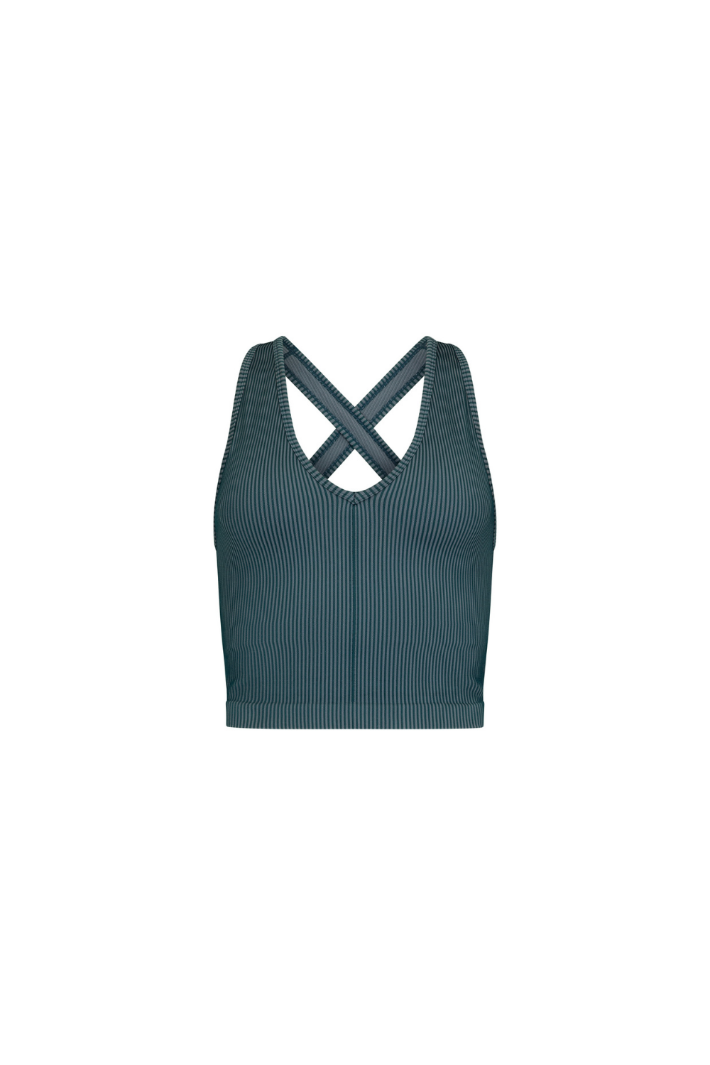 V-Neck Cropped Tank - Blue