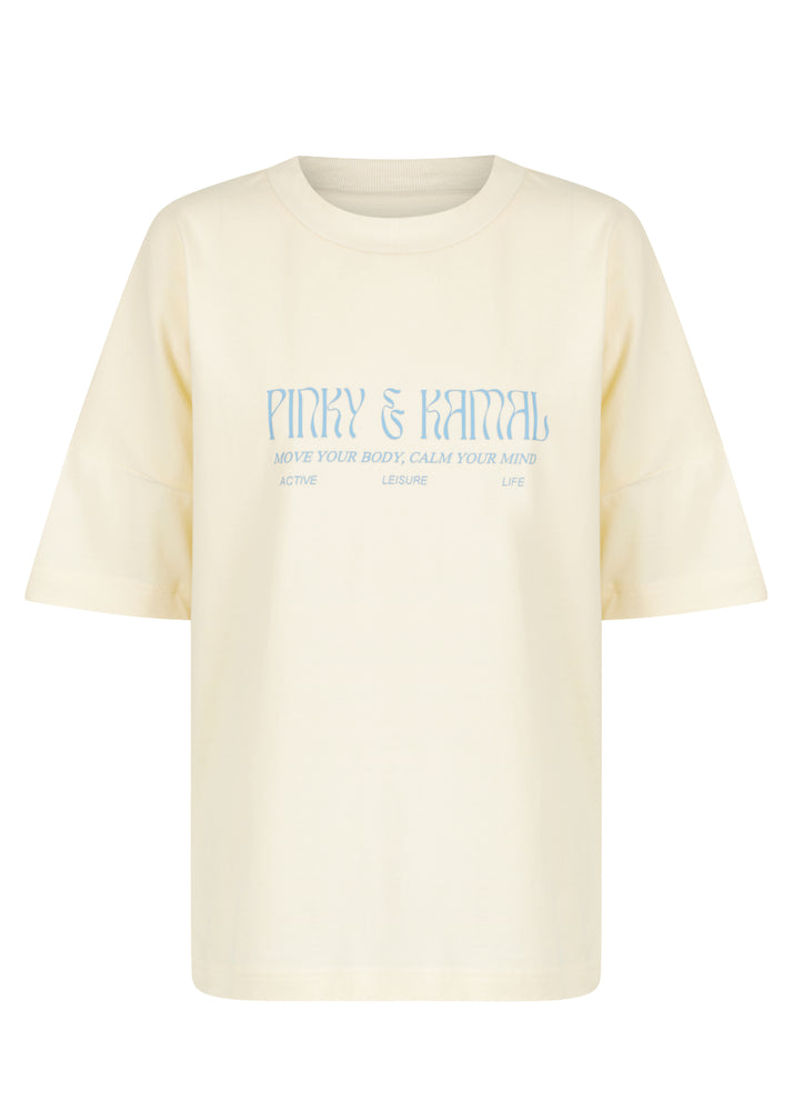 T-Shirts - Pinky & Kamal Logo T-Shirt - Cream