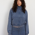 Zip Up Hoodie - Sky Acid Wash