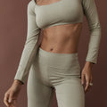 Long Sleeve Crop - Light Grey