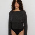 Mohair Ribbed Waist Knit - Slate Marle