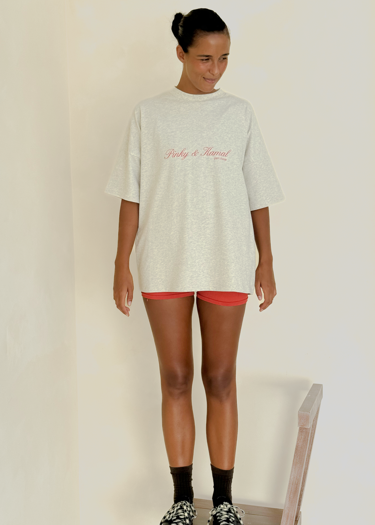 Plant Change Tee - Grey Marle/Red