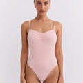 Ruched Leotard - Powder Pink