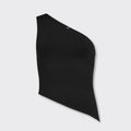 One Shoulder Asym Hem Tank - Black
