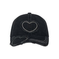 Studded Heart Cap - Distressed Charcoal