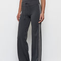 Straight Leg Tie Up Pant - Grey Stripe