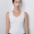 V Neck Tank - White