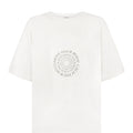 Oversized Hemp Circular Print T-Shirt - Raw/Dark Brown