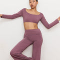 Long Sleeve Crop - Mauve