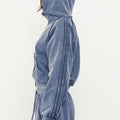 Zip Up Hoodie - Sky Acid Wash