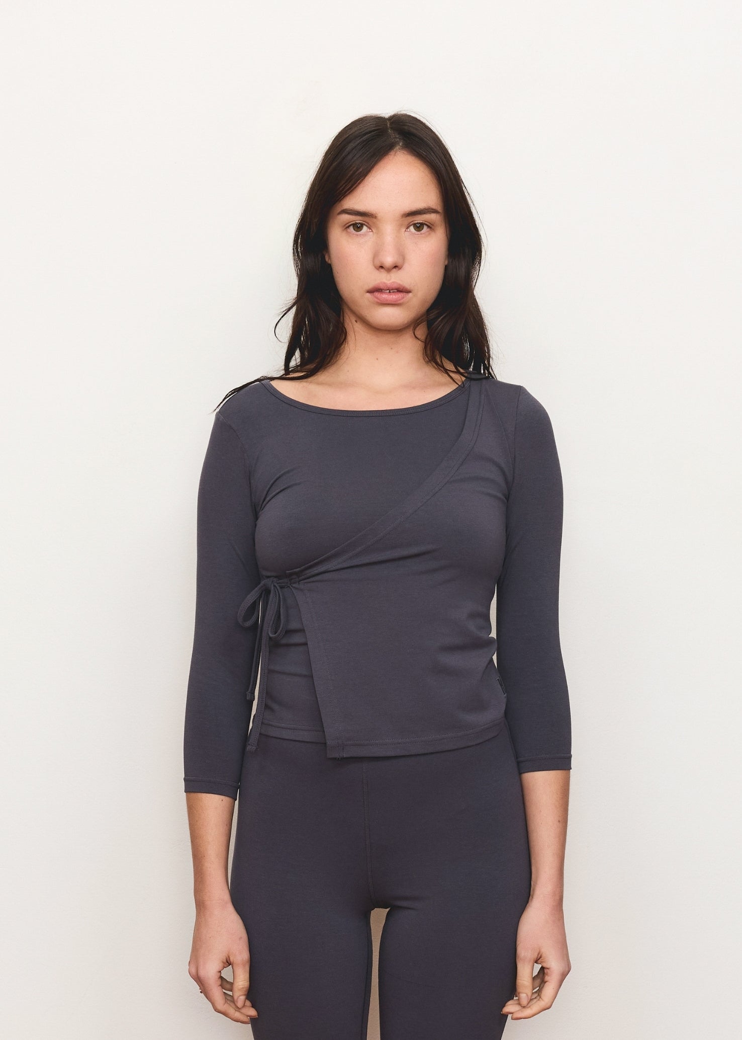 Hira Wrap Top - Slate