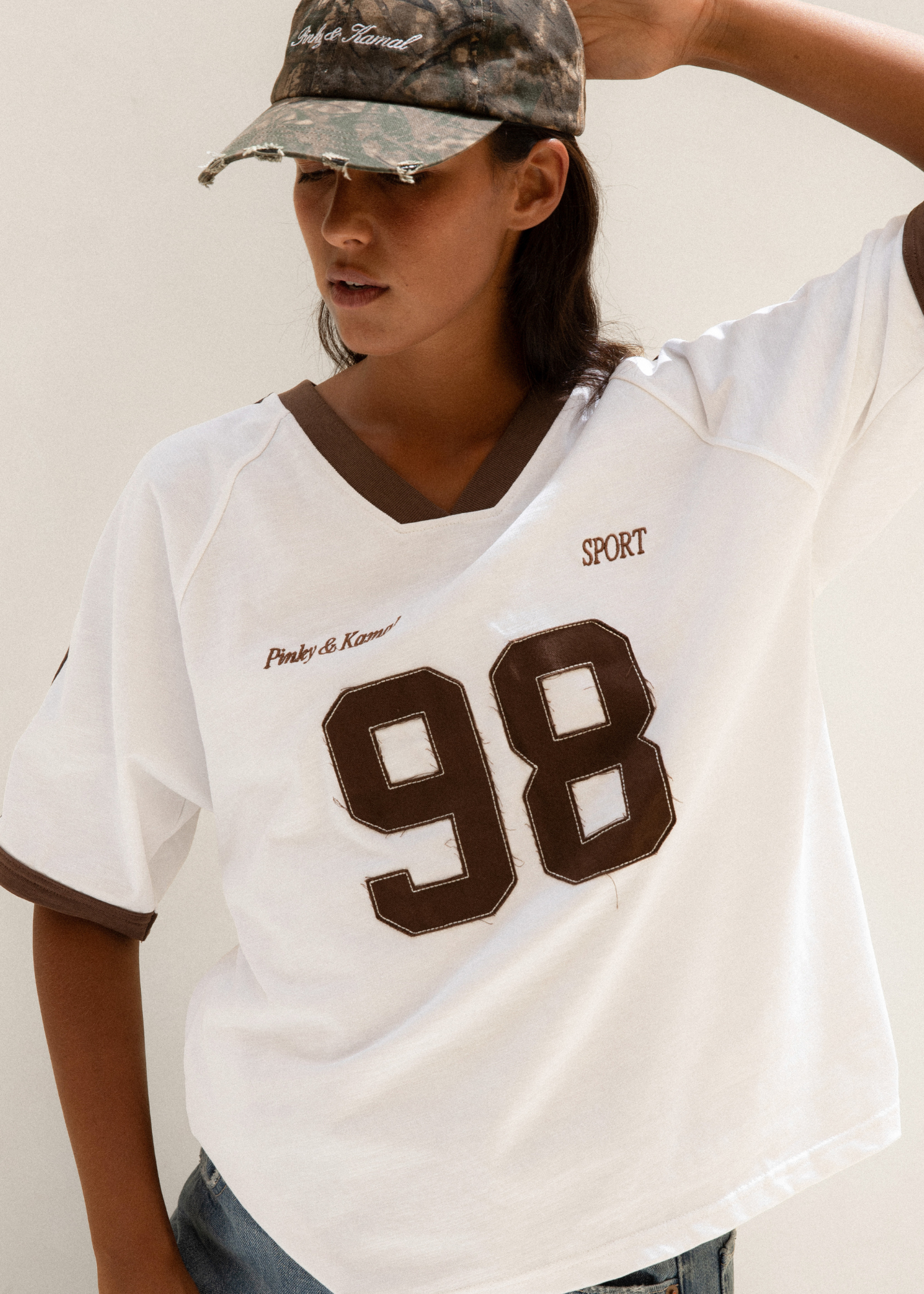 Sport Jersey - White/Dark Brown