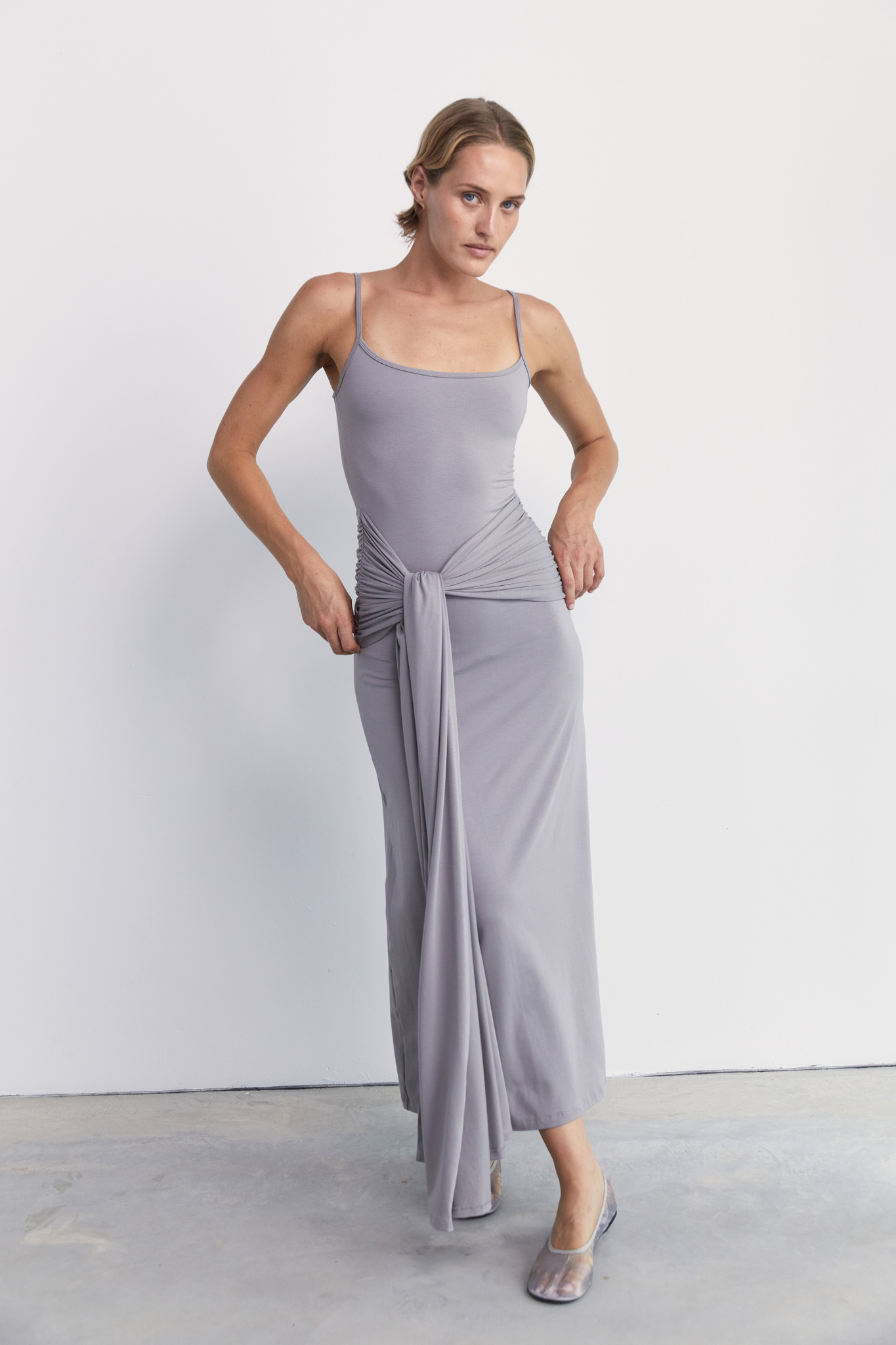 Wrap Dress - Pebble Grey Pinky & Kamal Wrap Dress - Pebble Grey Pinky & Kamal