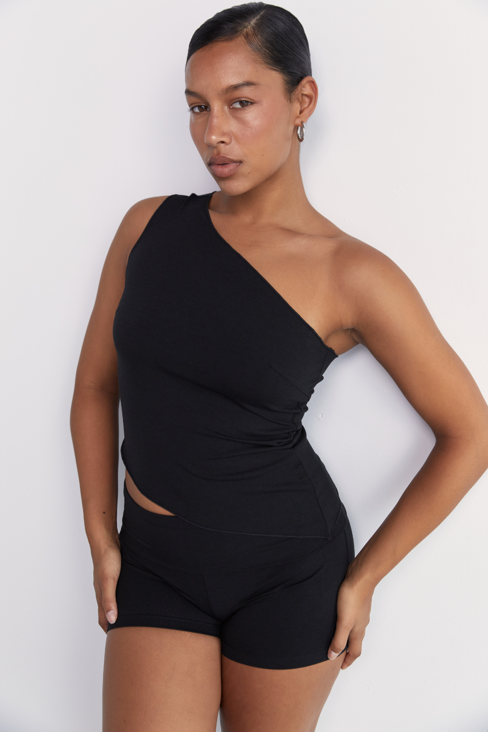 Fold Over Mini Short - Black
