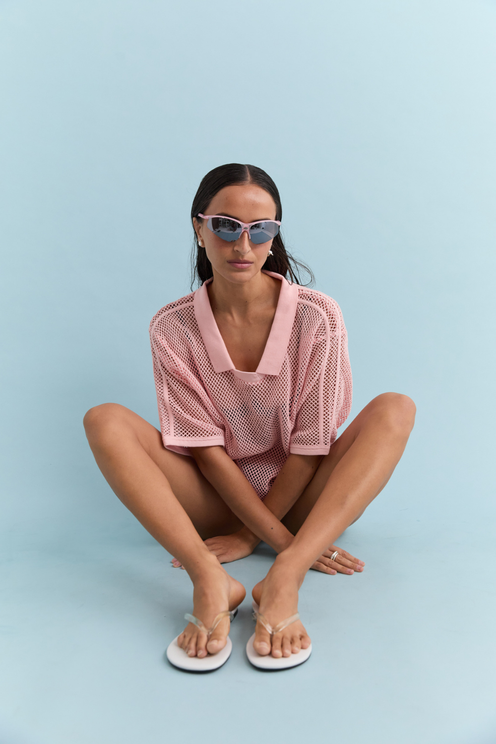 Net Jersey - Powder Pink