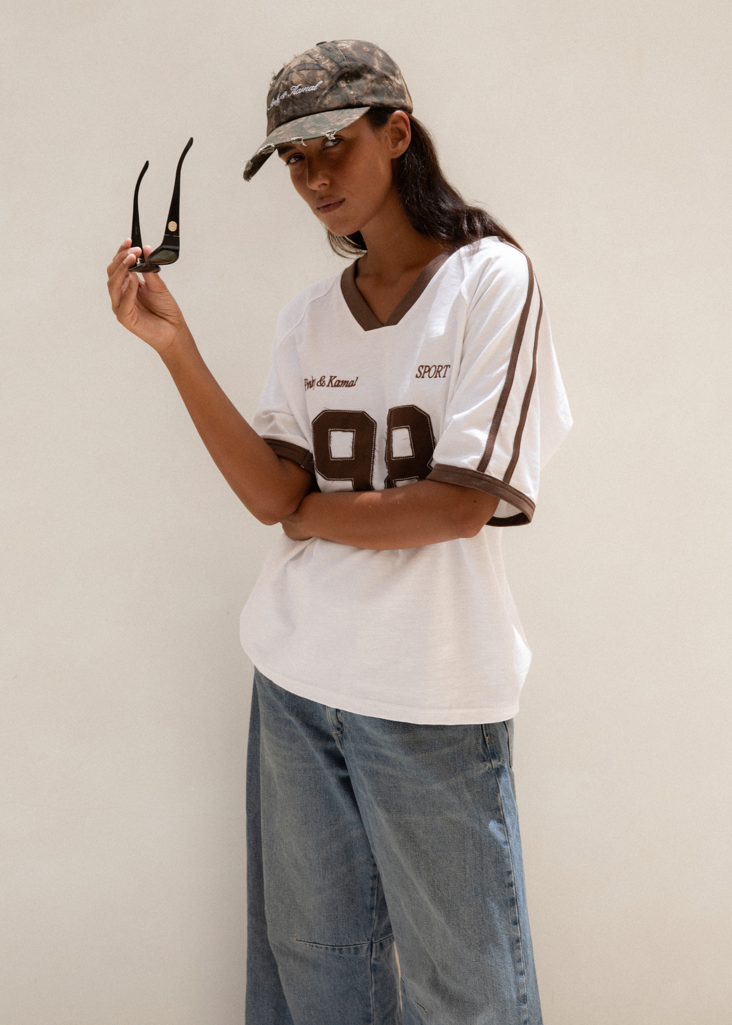 Sport Jersey - White/Dark Brown