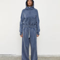 Wide Leg Tracksuit Pant - Sky Acid Wash