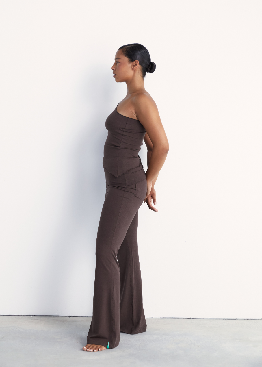 Bootleg Flare Pant - Dark Brown