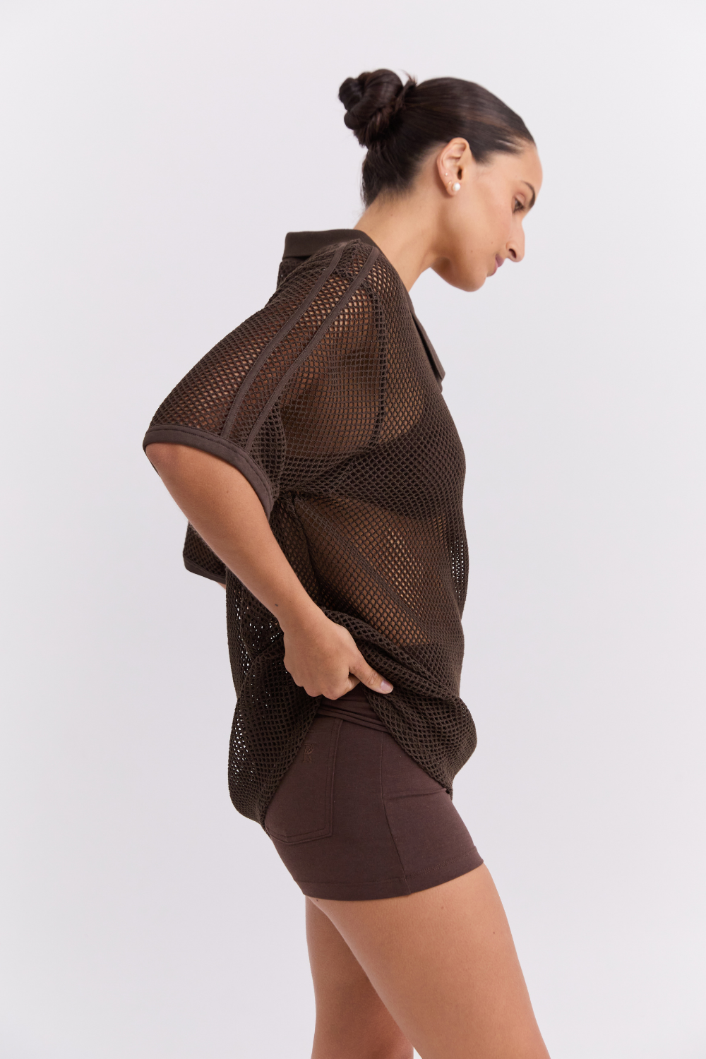 Net Jersey - Dark Brown