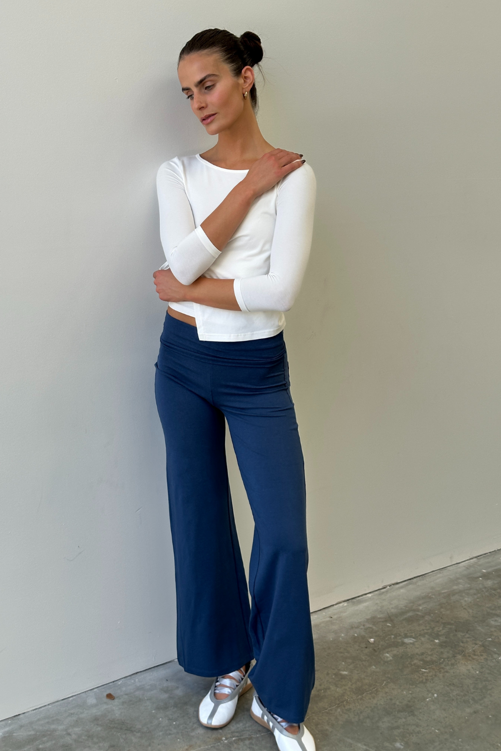 Full Length Yin Flare - Indigo - Organic Cotton/Bamboo