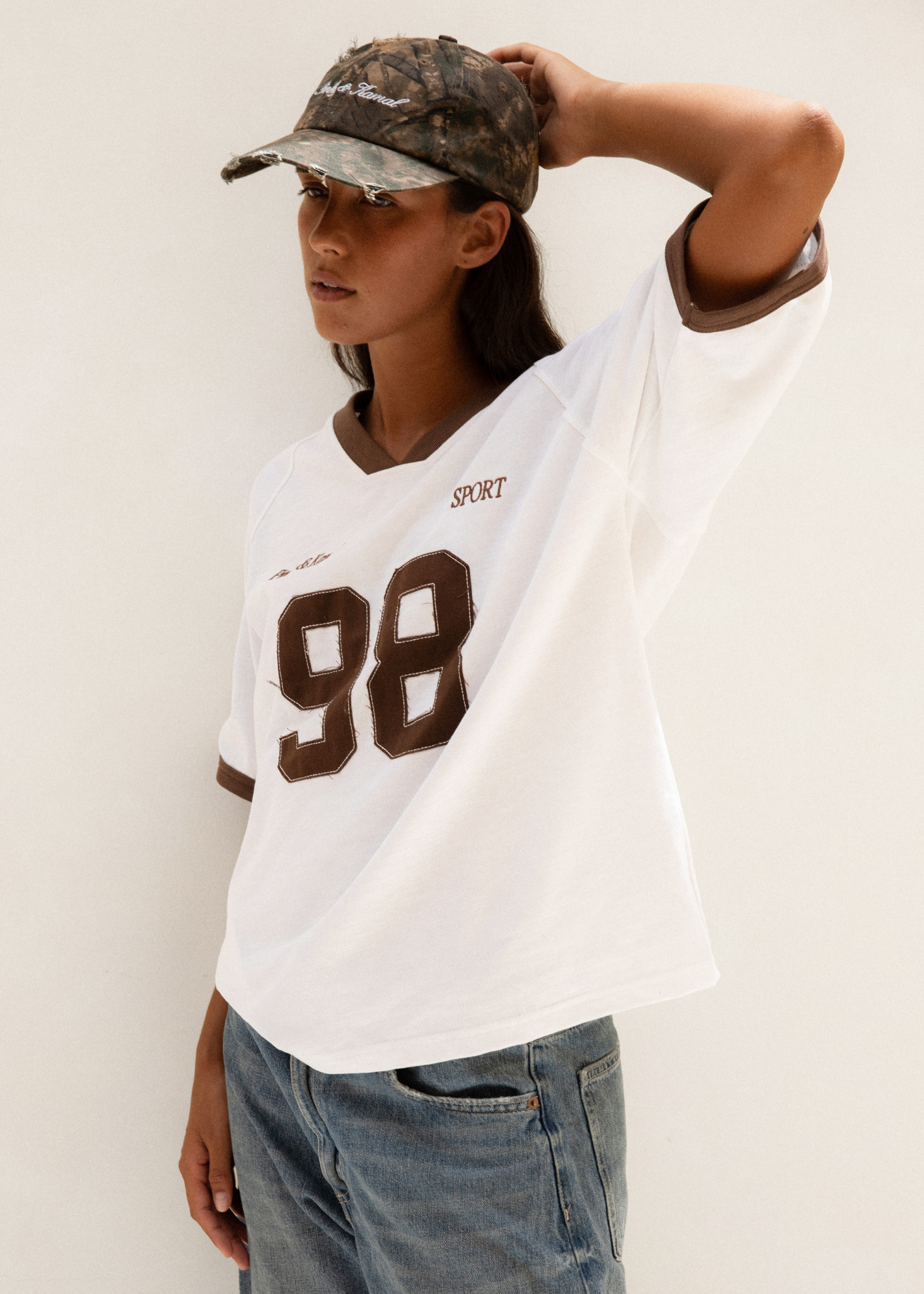 Sport Jersey - White/Dark Brown