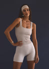 Fine Ribbed Scoop Neck Tank - Chalk