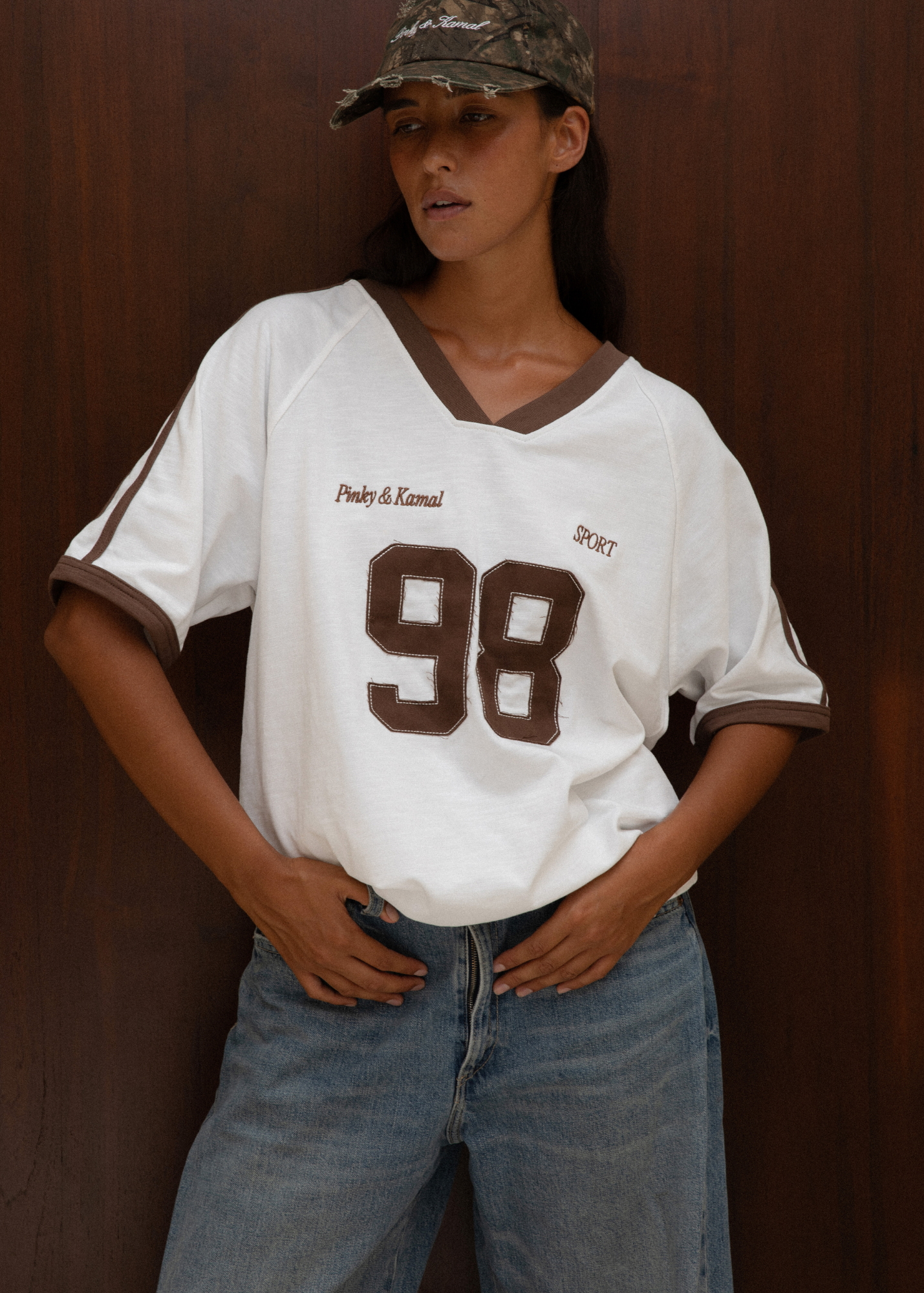 Sport Jersey - White/Dark Brown