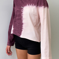 Tie Dye Long Sleeve Top - Pink and Burgundy