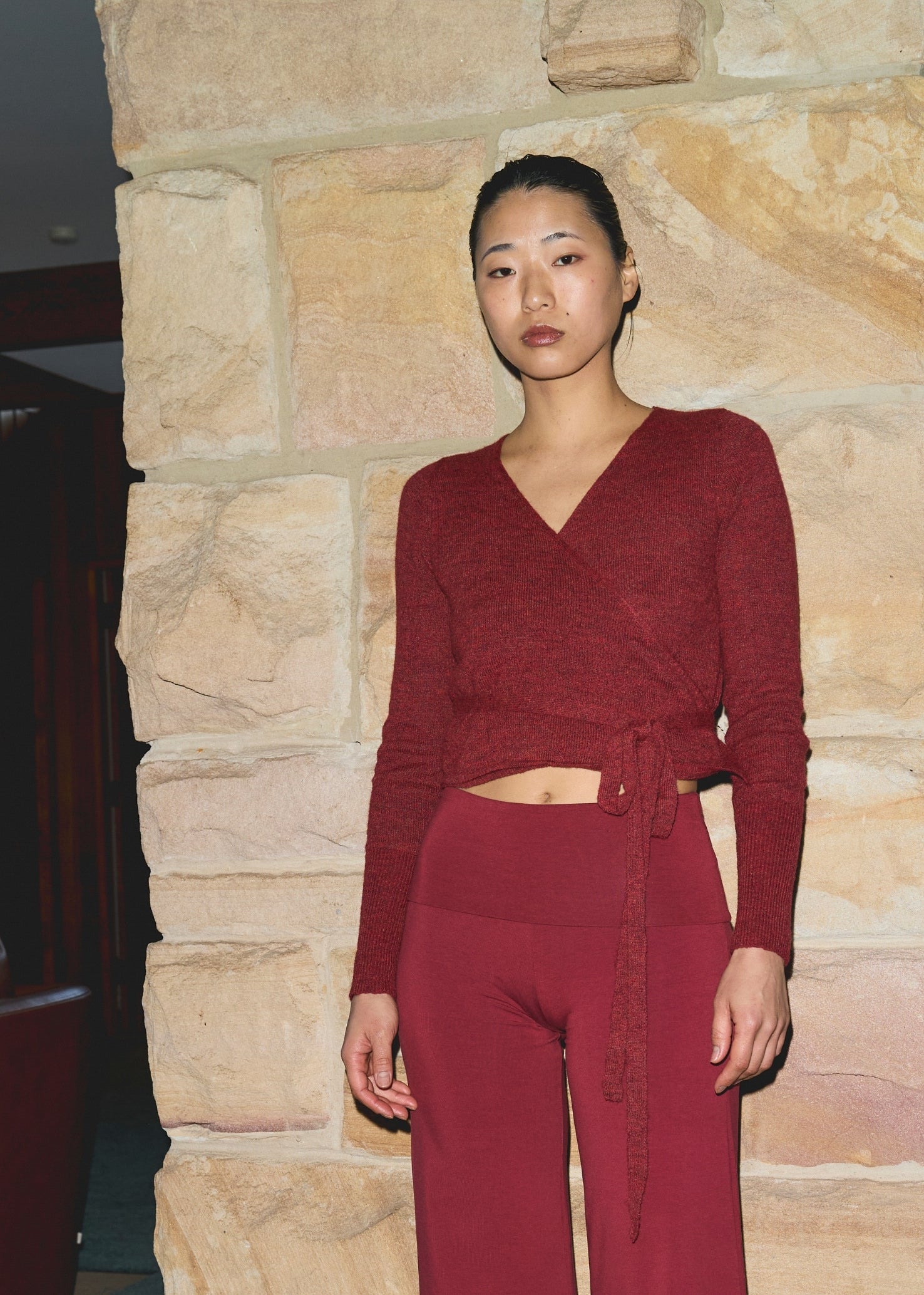 Wrap Cardigan - Cherry