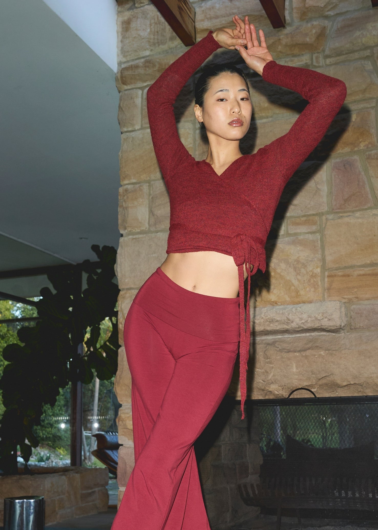 Wrap Cardigan - Cherry