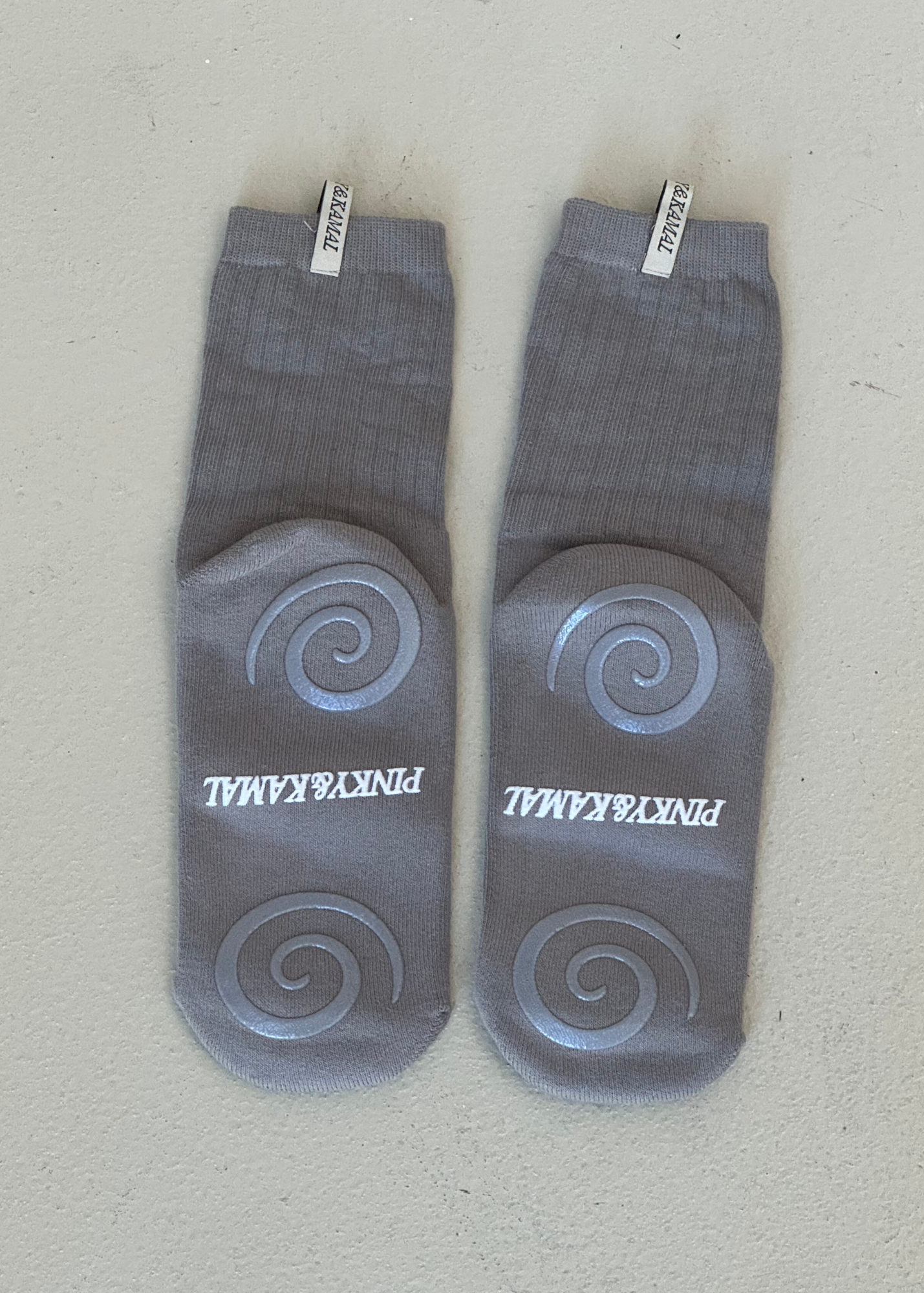 Pilates Spiral Grip Sock - Pebble Grey